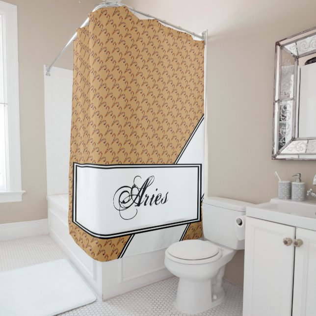 Rideaux De Douche Symbole Zodiac Aries Élément par Kenneth Yoncich (En situation)