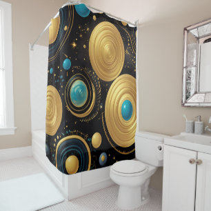Rideaux De Douche Symboles anciens dans le design abstrait vibrant