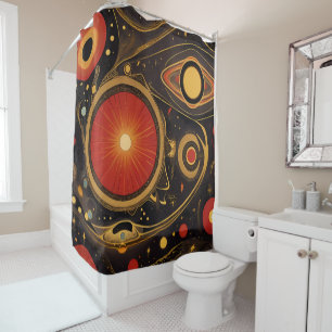 Rideaux De Douche Symboles anciens dans le design abstrait vibrant
