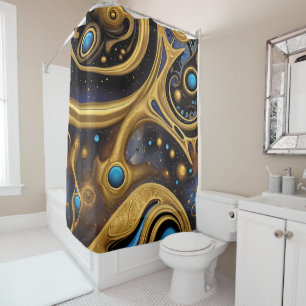 Rideaux De Douche Symboles anciens dans le design abstrait vibrant