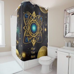 Rideaux De Douche Symboles anciens dans un design abstrait vibrant