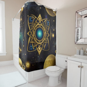 Rideaux De Douche Symboles anciens motif dans le design abstrait vib