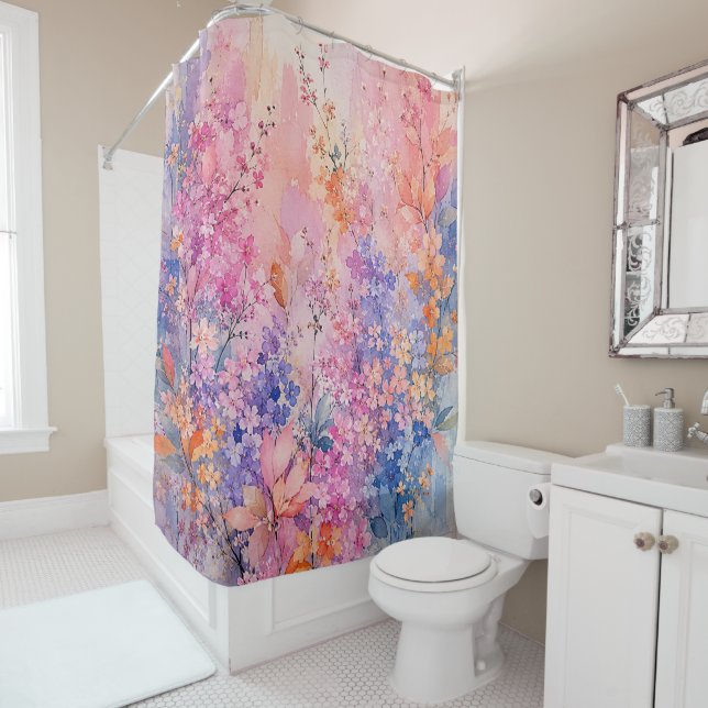 Rideaux De Douche Symphonie secrète des fleurs (En situation)