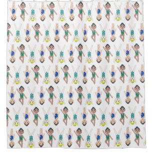 Rideaux De Douche Synchronisation Swimmer Girls Swim Team Synchro