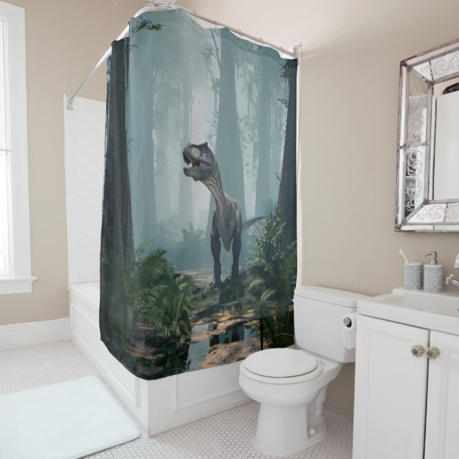 Rideaux De Douche T-Rex (En situation)