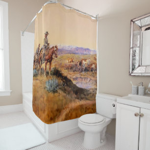 Rideaux De Douche « Tabassé » Art occidental par Charles M Russell