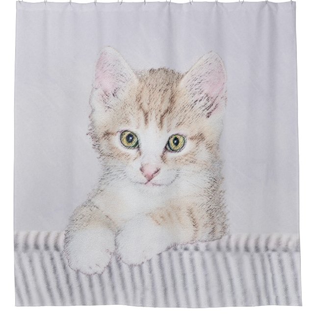Rideaux De Douche Tabby Orange Kitten Peinture - Art Chat original (Devant)
