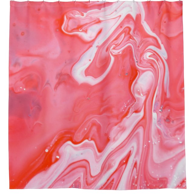 Rideaux De Douche Tableau abstrait rouge et gris (Devant)