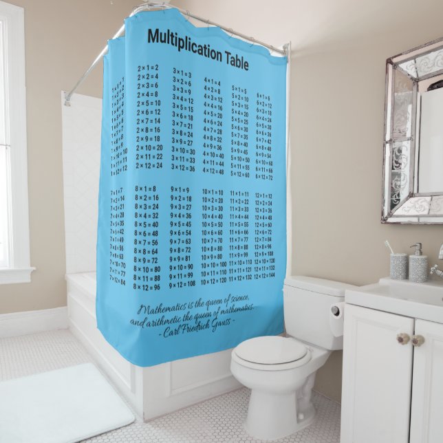 Rideaux De Douche Tableau de multiplication (En situation)