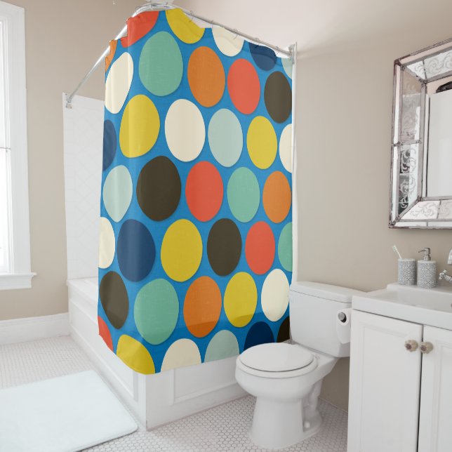 Rideaux De Douche tache charlie bleu (En situation)