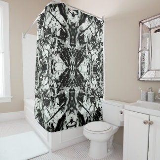 Rideaux De Douche Tache Rorschach Noir Blanc Miroir