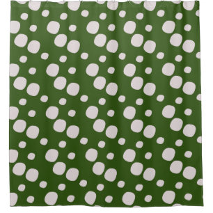 Rideaux De Douche Taches roses sur fond vert feuillu