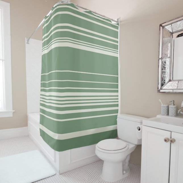 Rideaux De Douche Tailles complexes en vert (En situation)