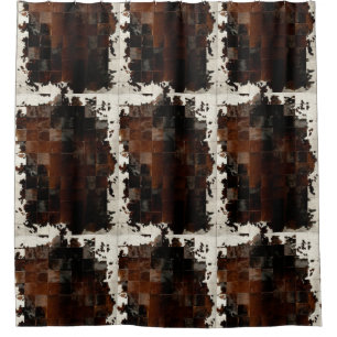 Rideaux De Douche Tan Cowhide Patchwork Imprimer