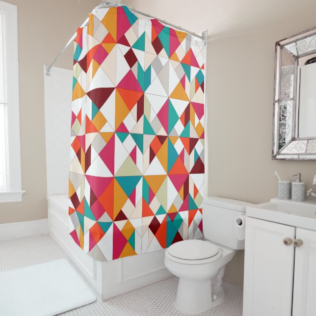 Rideaux De Douche tangram geo (En situation)