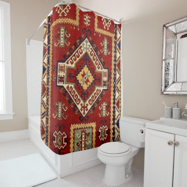 Rideaux De Douche Tapis Ancien (En situation)