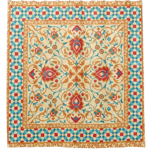 Rideaux De Douche Tapis oriental, motif ornemental ornemental, stylé (Devant)