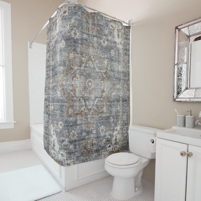 Rideaux De Douche Tapis persan turc oriental (En situation)