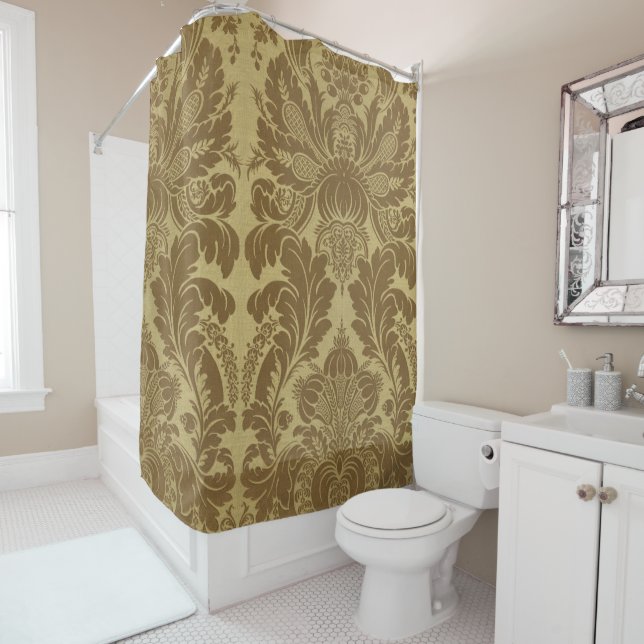 Rideaux De Douche Tapisserie florale Vintage riche Brocade Damask 18 (En situation)