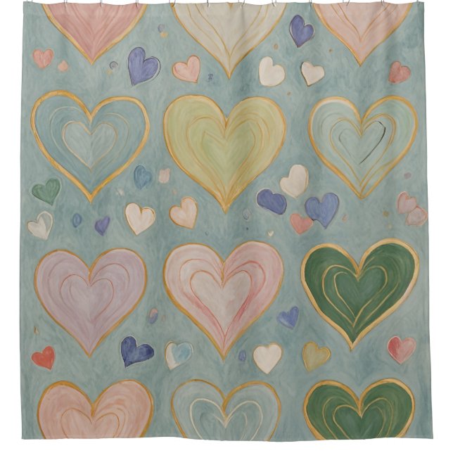Rideaux De Douche Tapisserie Pastel Heart (Devant)