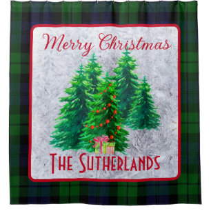 Rideaux De Douche Tartan Black Watch de Noël personnalisé
