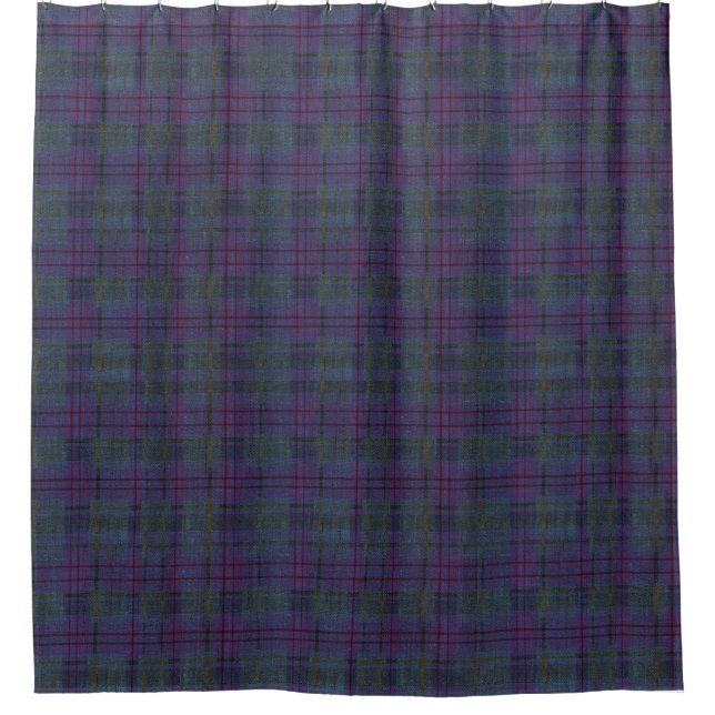 Rideaux De Douche Tartan Bleu Marine Patiné (Devant)