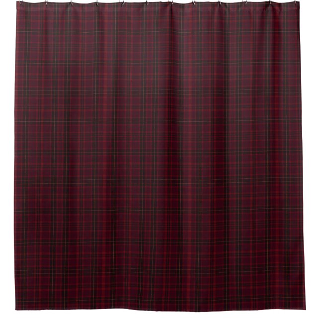 Rideaux De Douche Tartan Bourgogne Élégant (Devant)