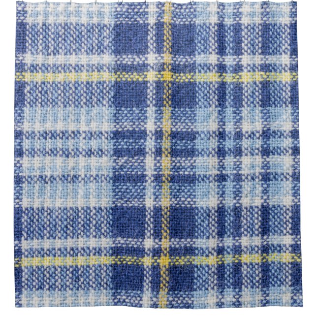 Rideaux De Douche Tartan jaune bleu : Plaid tendance (Devant)