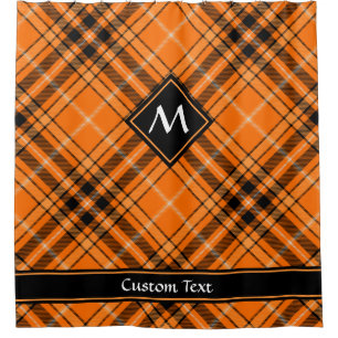 Rideaux De Douche Tartan orange d'Halloween