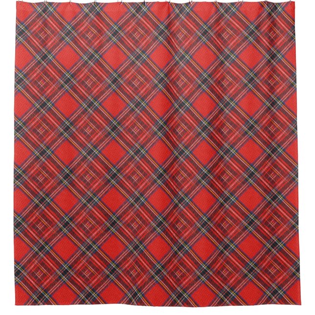 Rideaux De Douche Tartan plaids motif rouge royal tissu (Devant)