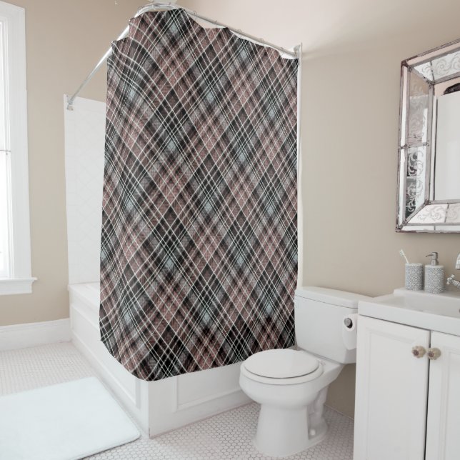Rideaux De Douche Tartan plat classique (En situation)