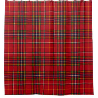 Rideaux De Douche Tartan Royal Stewart Rouge Or Plaid Écossais