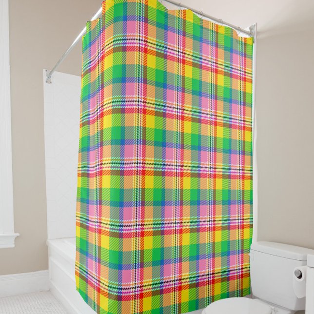 Rideaux De Douche Tartan vert rose (Créateur téléchargé)