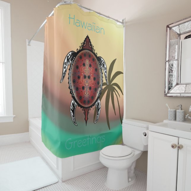 Rideaux De Douche Tatouage de Fantasy Turtle (En situation)