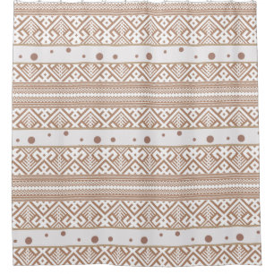 Rideaux De Douche Taupe Contemporaine, Linge, Motif Brown
