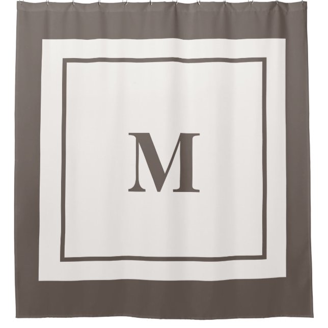 Rideaux De Douche Taupe initiale du monogramme personnalisé Brown (Devant)