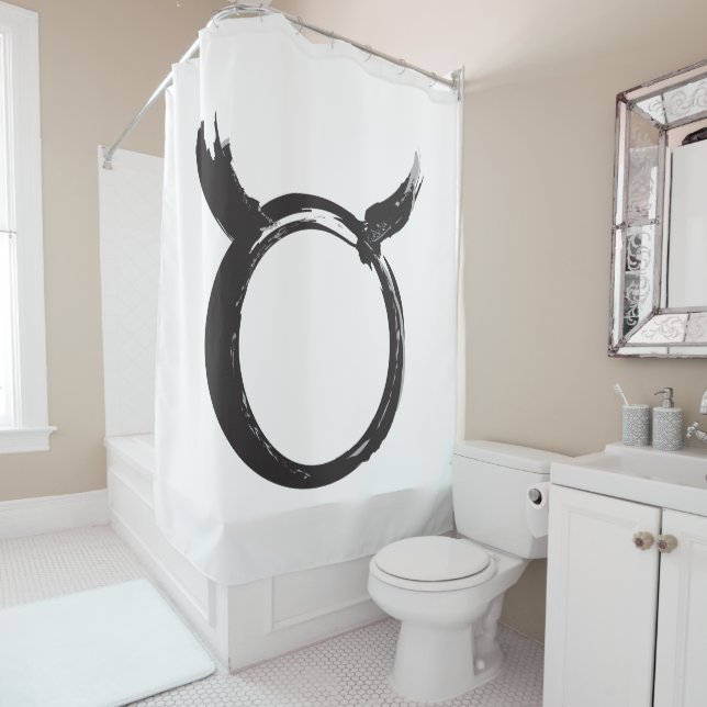 Rideaux De Douche Taureau Signe du zodiaque Astrologie Moderne Minim (En situation)
