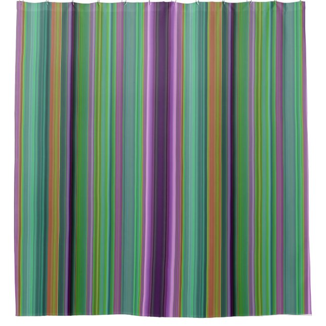 Rideaux De Douche Teintes lavande orange violet rayures (Devant)