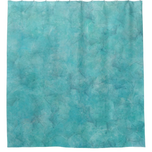 Rideaux De Douche Teinture aquarelle bleu aqua tranquille (Devant)