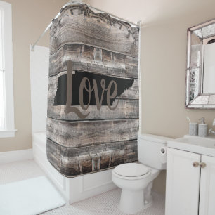 Rideaux De Douche TENNESSE rustique AMOUR en écriture