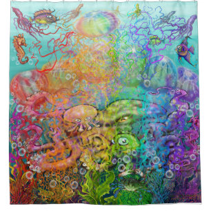 Rideaux De Douche Tentacles arc-en-ciel