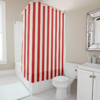 Rideaux De Douche Tente de cirque vintage classique rayures rouges e
