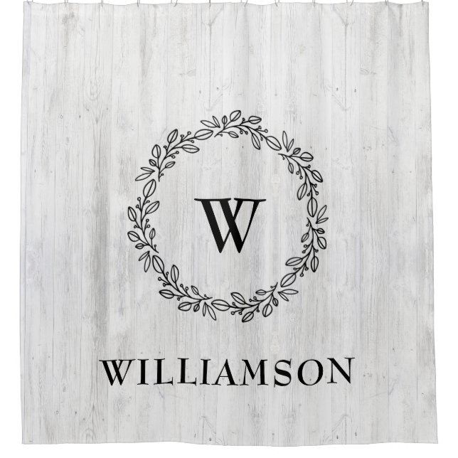 Rideaux De Douche Terrain de ferme rustique Laurel Nom monogramme (Devant)