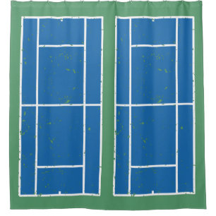 Rideaux De Douche Terrains de tennis bleus et verts en mauvais état