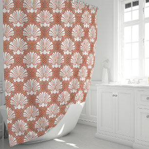 Rideaux De Douche Terrasse en terre cuite et coquillages blancs Côti