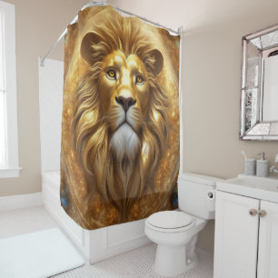 Rideaux De Douche Tête de lion doré superbe