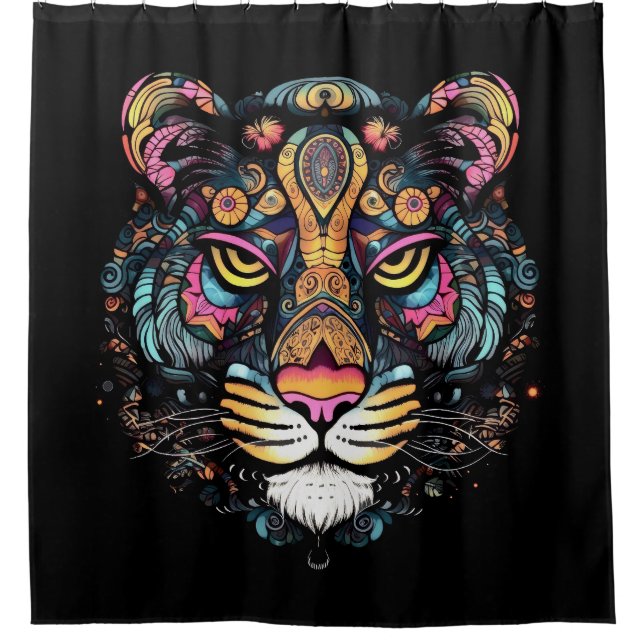 Rideaux De Douche Tête de tigre  (Devant)
