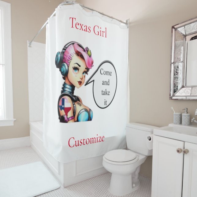 Rideaux De Douche Texas Girl Thunder_Cove (En situation)