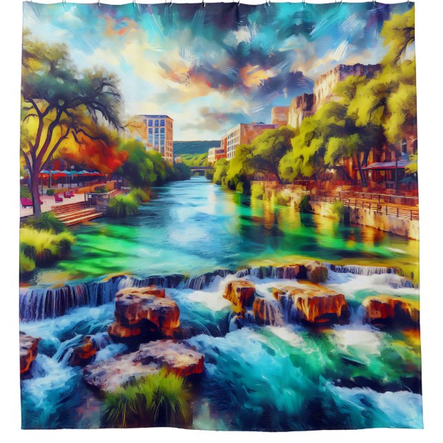 Rideaux De Douche Texas Hill Country : Tranquil River (Devant)