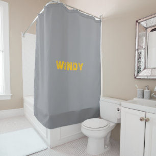 Rideaux De Douche Texte personnalisé jaune délavé sur gris